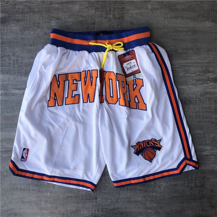 Cheap Men NBA 2021 New York Knicks White Shorts